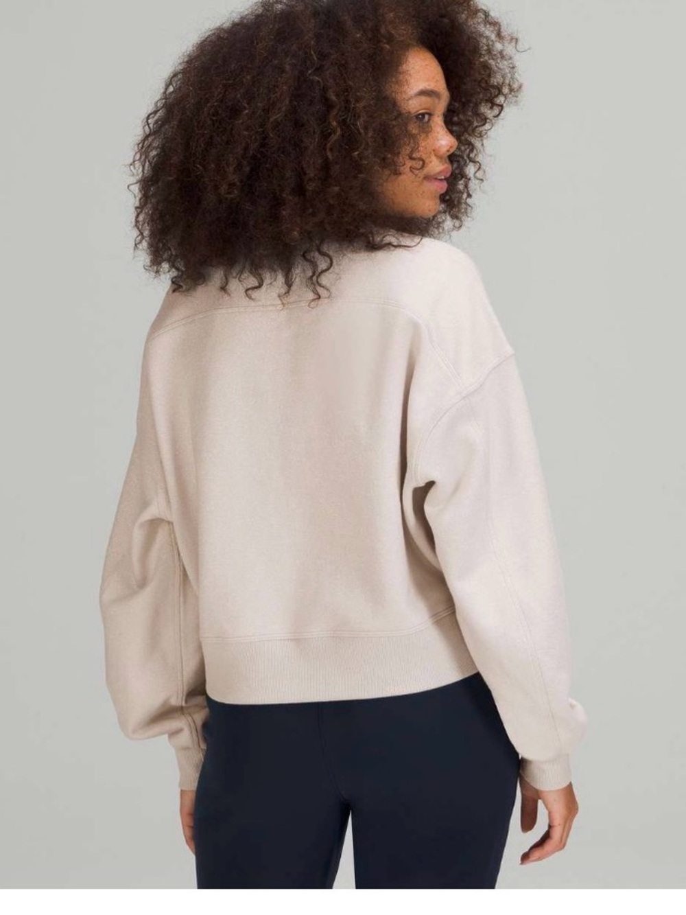 Lululemon sz 10 ? perfectly oversized cropped crew spark white opal POCC lounge